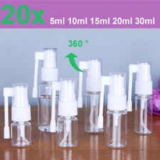 10X Clear Nasal Pump Spray Bottle Plastic Mist Nose Throat Sprayer 360° Rotation