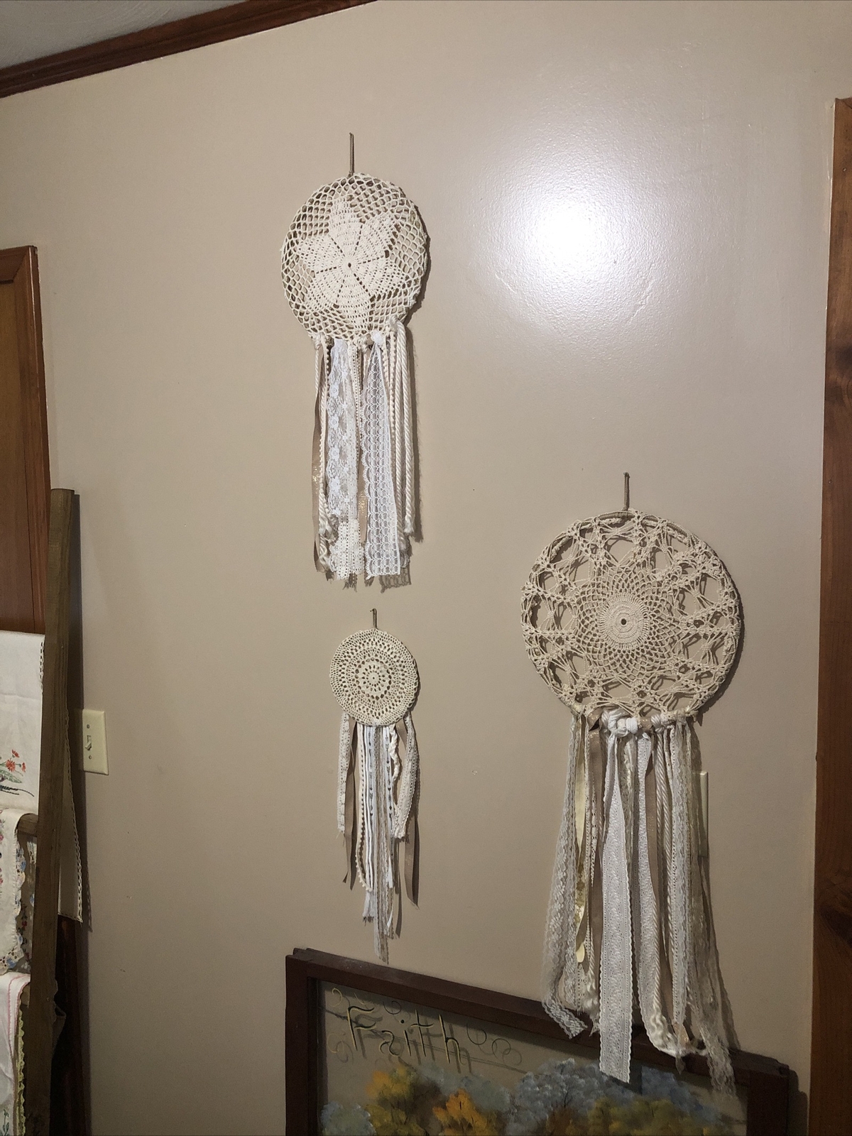Set Of 3 Homemade Crochet Dream Catchers eBay