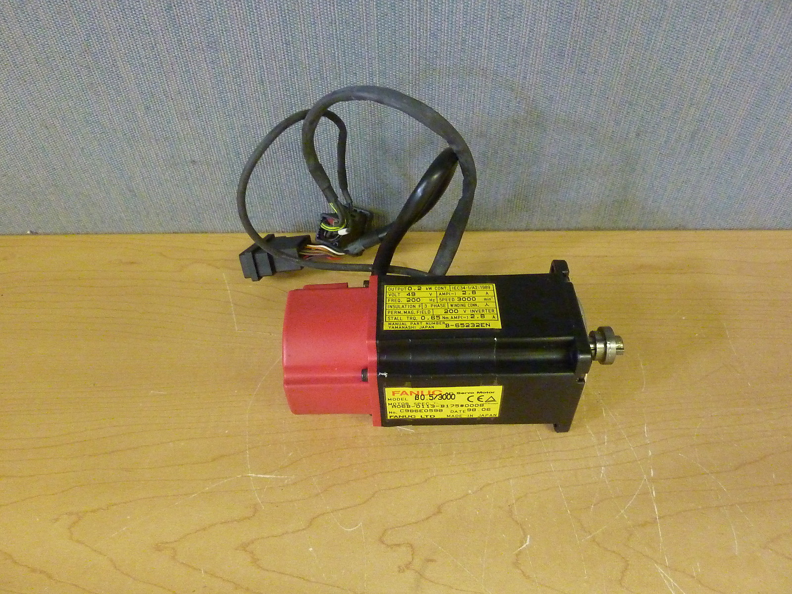 Fanuc A06b 0113 B175 0008 Ss 0 5 3000 Ac Servo Motor 0 2kw 49v 3000rpm R14662 Ebay