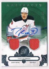 2017-18 ARTIFACTS MATERIALS SILVER AUTO TAYLOR HALL AUTO DUAL JERSEYS 1 COLOR