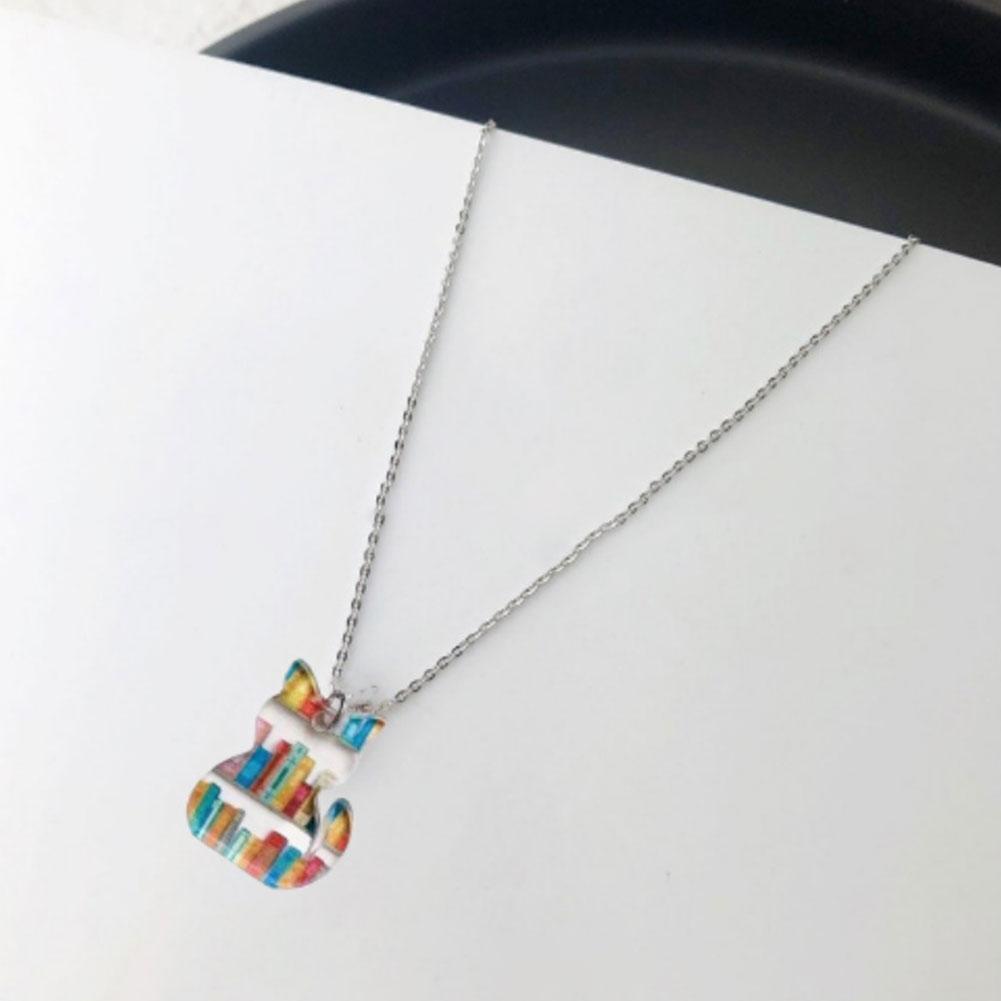 Cat Necklace with Books Themed Necklace Cat and Book Lover R9 Gifts Hot