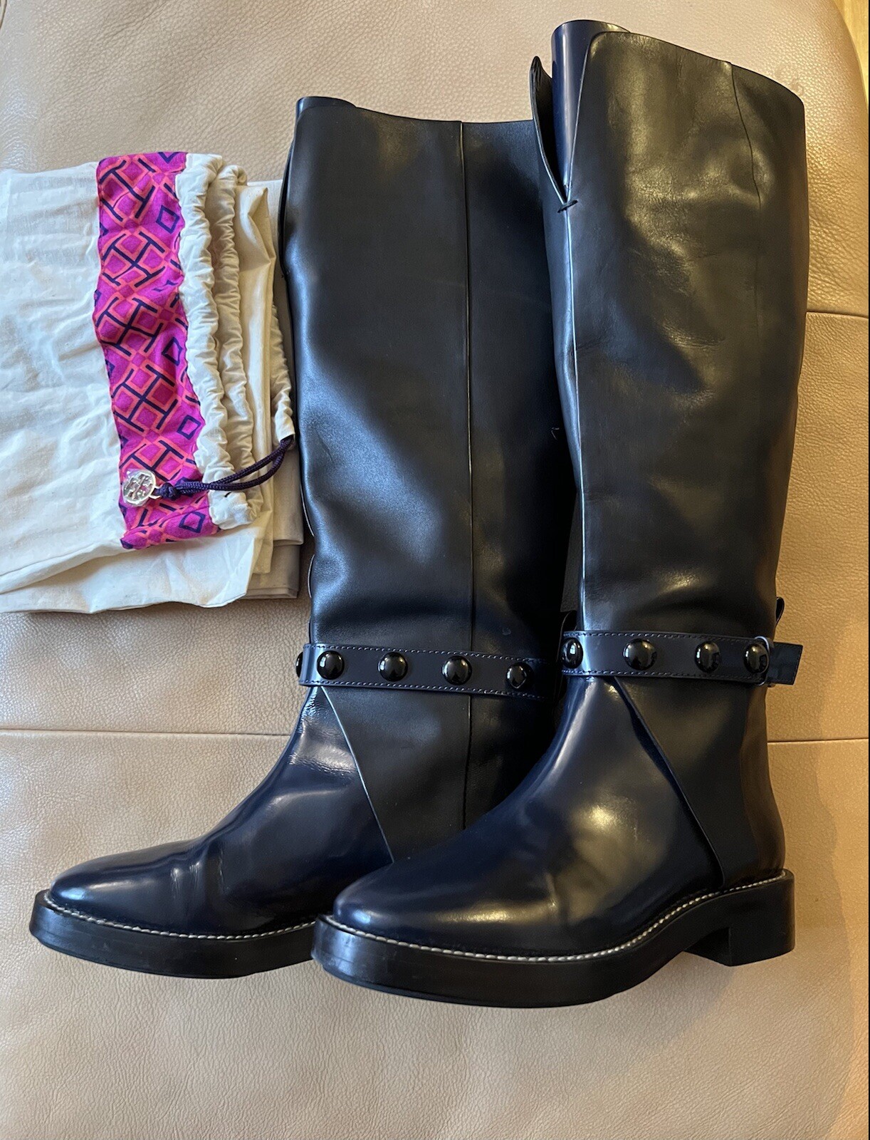 Tory Burch Preston Dark Navy/Black Knee 