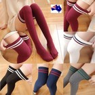 Striped Knee Socks Women Cotton Thigh High Over The Knee Stockings For Ladies