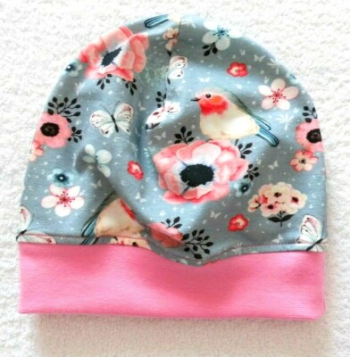  Beanie   Mütze   Rotkehlchen   Grau   handmade