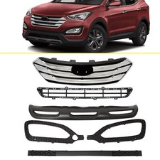 For Hyundai Santa Fe Sport 2013-2016 Front Upper Grille Fog Light Bezels Set For Hyundai Santa Fe Sport 2013-2016 Front Upper Grille Fog Light Bezels Set