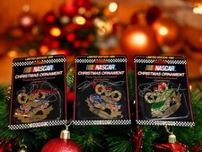Set of 3 Limited Edition 1999 NASCAR Christmas Ornaments 24 k finish new
