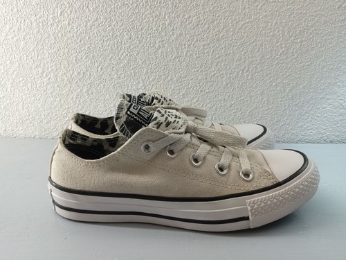 Converse sneakers tan leopard print womens size 5 double tongue 555302F - Picture 2 of 10