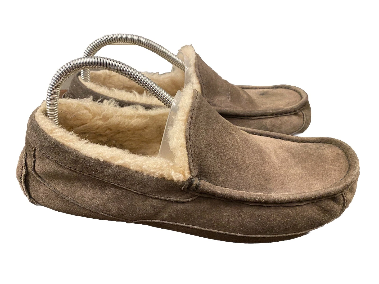 Mocassino Ugg Ascot uomo scamosciato lana slip on grigio marrone taglia 10 EU 43