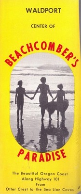 Vintage Waldport Oregon Beachcomber s Paradise Travel Brochure Hwy 101 Map