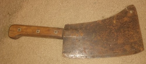 Vintage 10" Meat Cleaver Made in U.S.A. Heavy Duty 17” Total Length - Picture 2 of 3