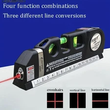 1pc Multipurpose Laser Level Tool Cross Line 8ft Tape Measure Ruler - NEW