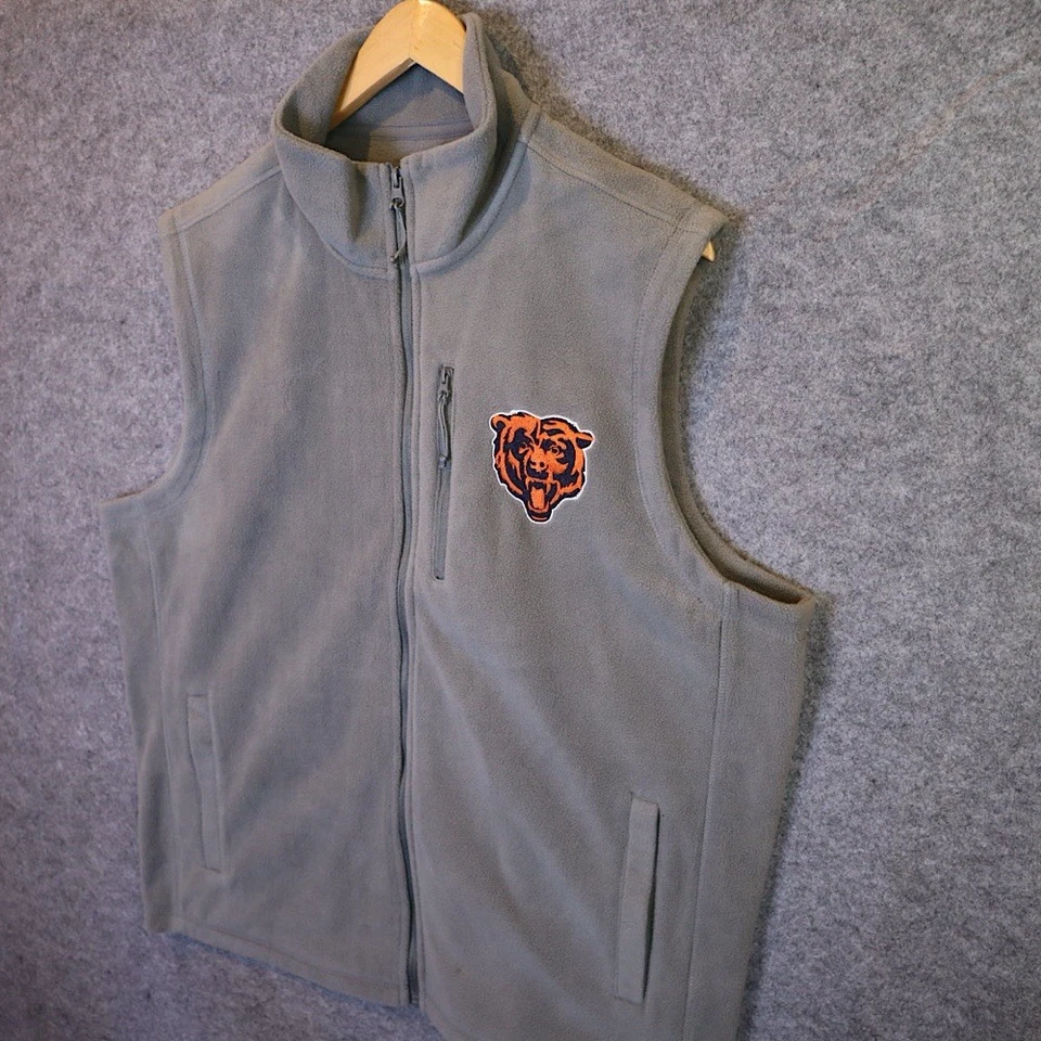 NFL x Darius Rucker Chicago Bears Fleece Vest Gray Mens XL Official Team Apparel - Image 3 of 4