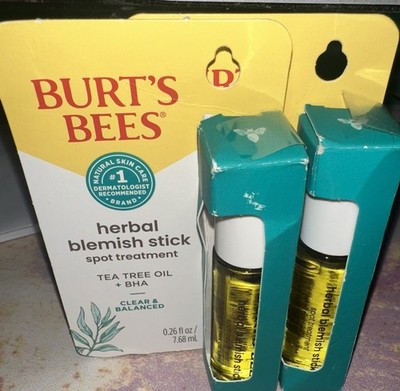 Burts Bees Blemish Stick Spot Treatment Tea Tree Oil + BHA Acne Treatment X 2