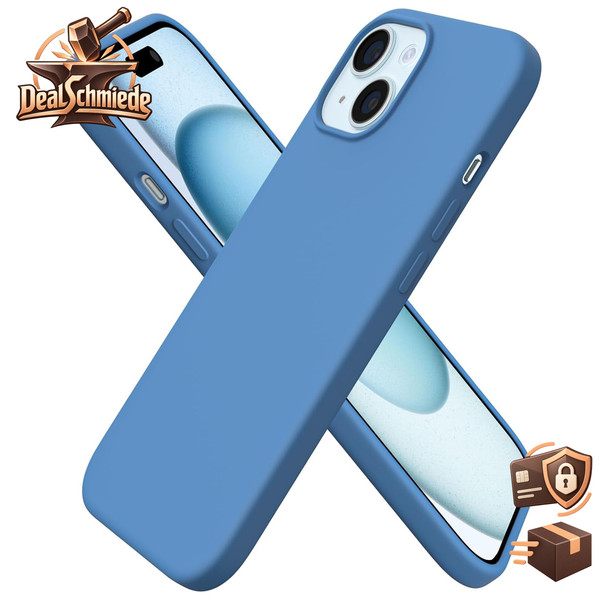 HandyhüLle Silikon Blau FüR Iphone 15 6,1 Zoll SchutzhüLle Case Cover-image