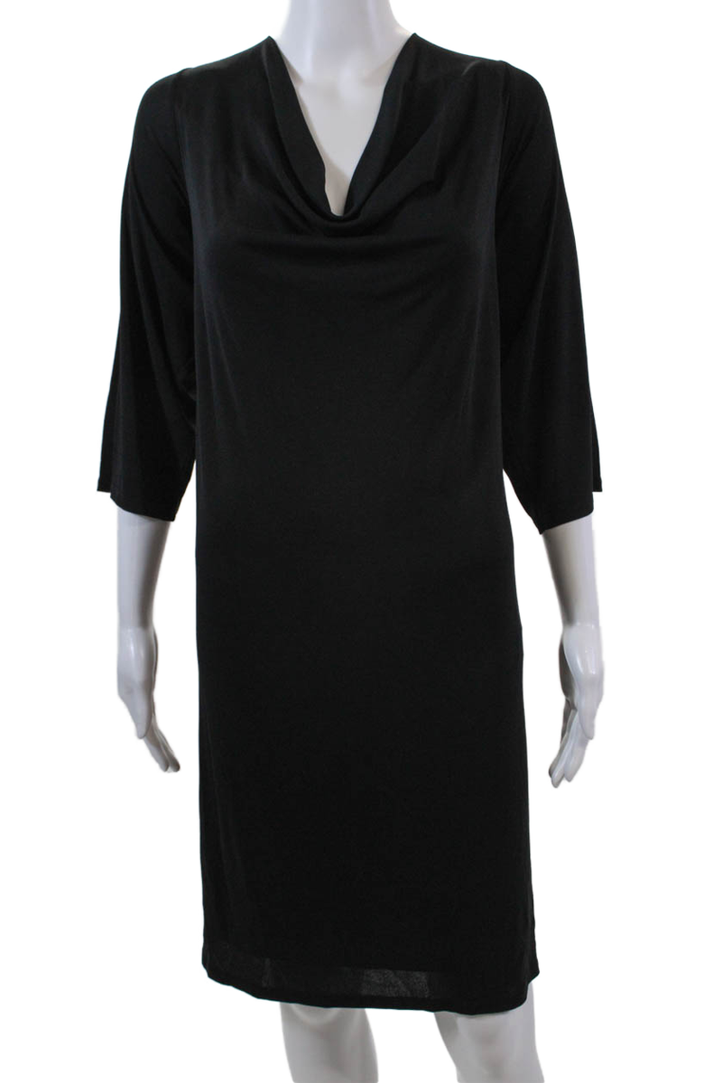 Cowl Neck Eileen Fisher Long Black Dress Eileen Fisher Black Brown