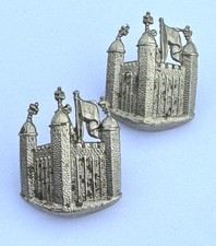 Rare 2nd Tower Hamlets RVC Victorian Collar Badges - Pair
