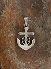 Sterling Silver 950 Cardenas Taxco Anchor captain green fire opal inlay pendant — photo 4