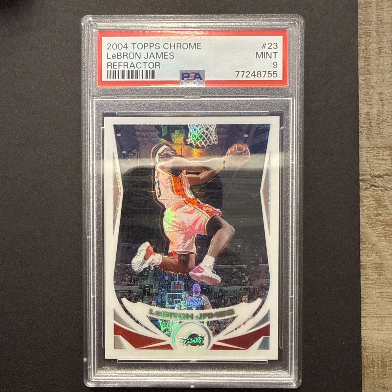 2004 Topps Chrome Refractor LEBRON JAMES #23 PSA 9 MINT