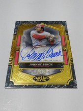 2025 TOPPS TIER ONE BASE VARIATION GOLD AUTO #BA-JB JOHNNY BENCH /20 REDS HOF
