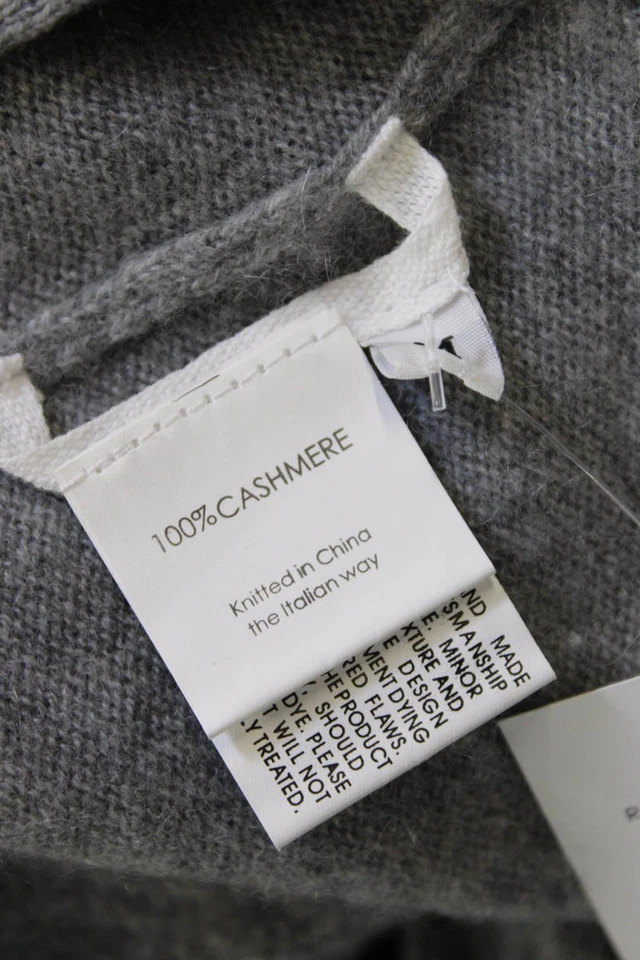 Enza Costa 女式羊绒针织复古套衫毛衣上衣灰色 M 码 — 第 4/4 张图片