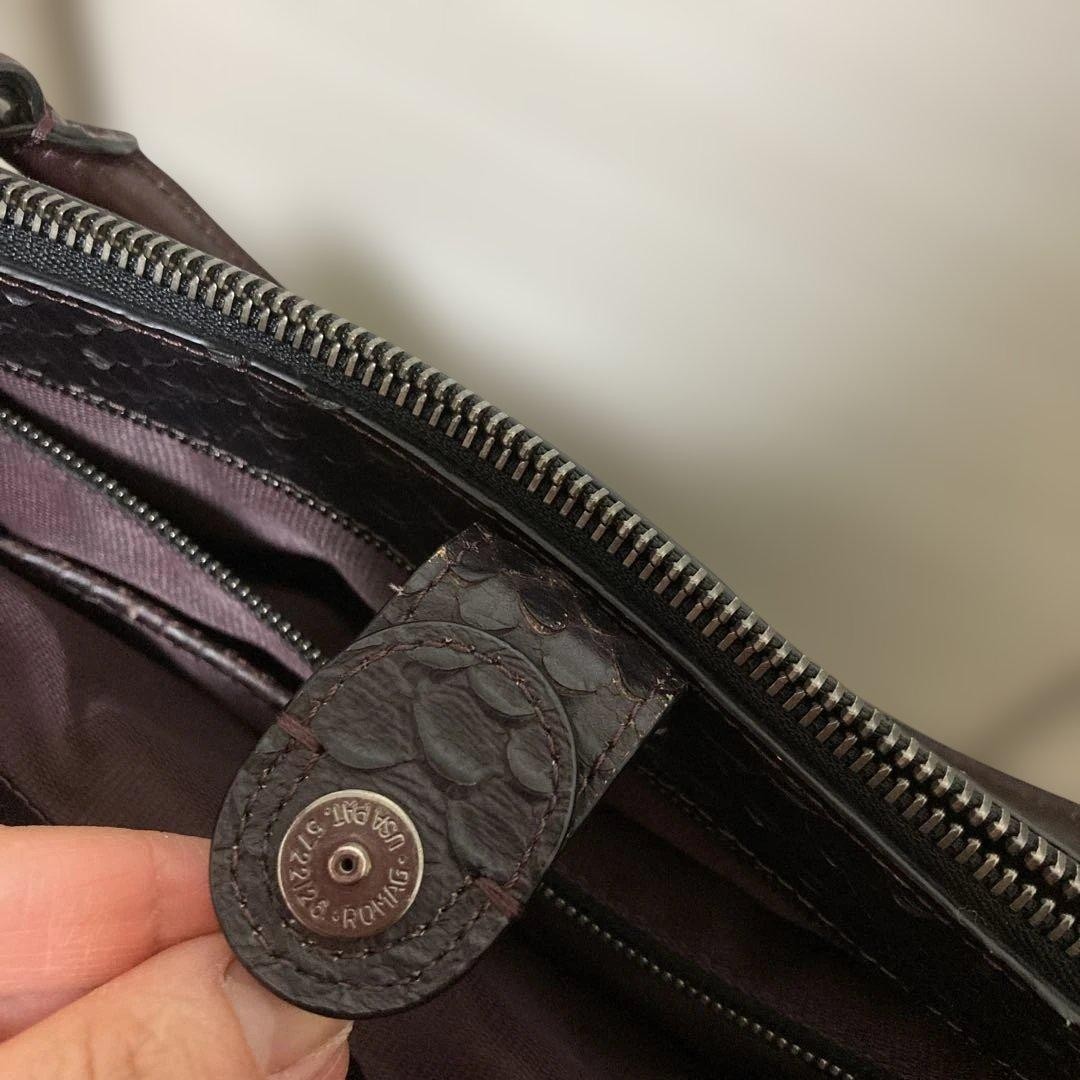 [Rare] COACH Coach Borrow Python Embossed Leather… - image 3