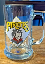 Pittsburgh Pirates Glass Beer Mug MLB Baseball Handled Drinking Cup Stein