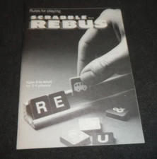 1986 Selchow Righter Scrabble Rebus - Replacement Rules for playing, Instruction