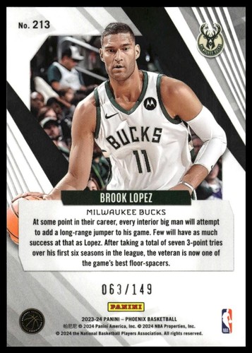 2023-24 Panini Phoenix #213 Brook Lopez Phoenix Green Ice #/149 - Picture 2 of 2
