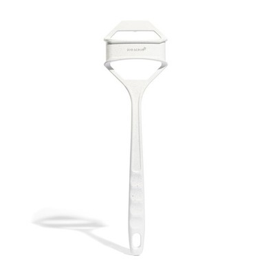 Back Scrubber Extender Handle Silicone Body Shower Brush Speckled White Long