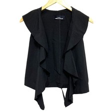 AD1994 tricot COMME des GAR ONS cut-off ruffle vest in black Women USED