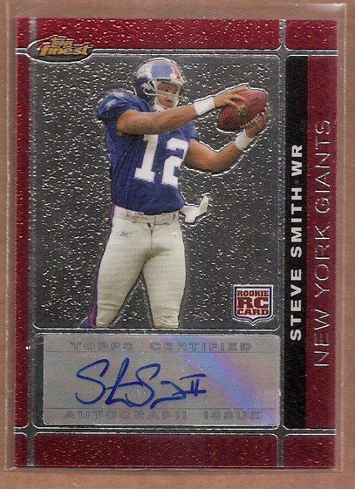 2007 Finest Rookie Autographs #138 Steve Smith USC Auto FB