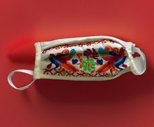MEXICAN Folk Art Embroidered MASK NWOT Cotton Face Mask O/S