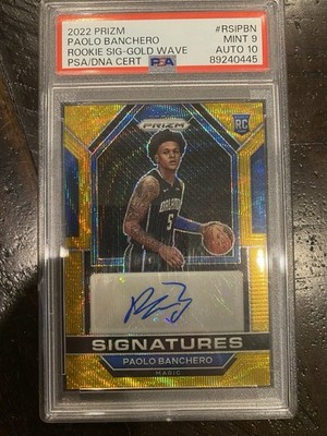 2022-23 Panini Prizm Paolo Banchero Gold Wave Auto /10 PSA 9 | eBay