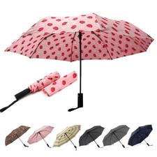 Nollia Windproof Automatic Travel Umbrella, Compact 42 inch, A. Strawberry