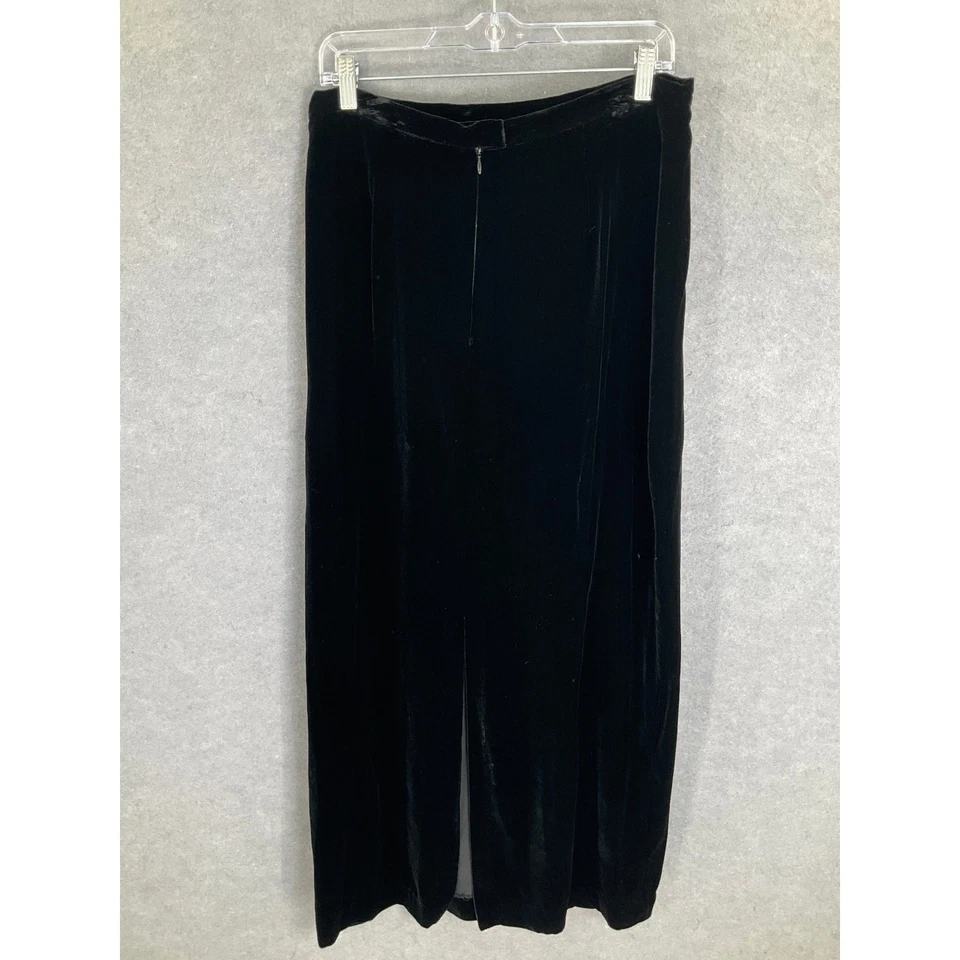 Maxi Falda Merona Terciopelo Negra Para Mujer Talla 14 Mezcla Seda Elegante Formal De Colección Foto 2 de 4