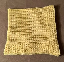 New Hand Crochet Baby Blanket 40  X 42  Light Yellow