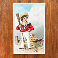 James Pyle's Pearline Washing Soap Victorian Trade Card ~ NEW YORK Hudson River