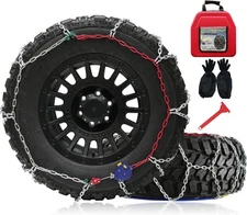 12mm Automatic Snow Chains – 1-Min Install, Heavy-Duty Traction for Trucks & SUV