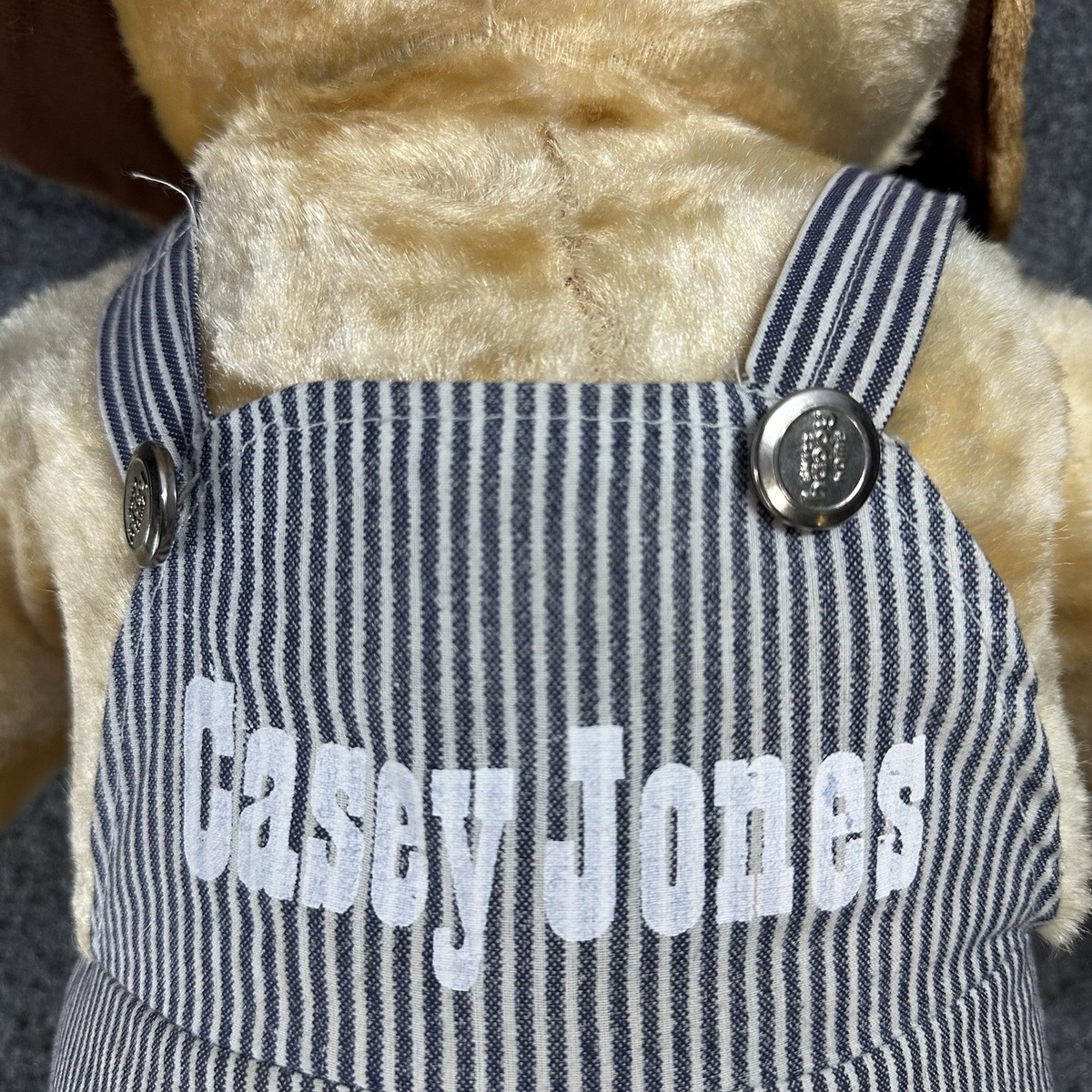 Vintage Genie Toys Stuffed Casey Jones Train Conductor Dog Animal