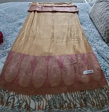 Pashmina  PAISLEY  W Metalic Thread  Peachy Orange Copper Color
