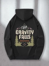 Men's Casual Hoodie with Gravity Falls Graphic & State Tree Print - Adventure Mo