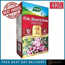 WESTLAND FISH BLOOD & BONE 4KG FERTILISER ALL PURPOSE FRUIT VEGETABLE PLANT FEED 3.75 per kilo