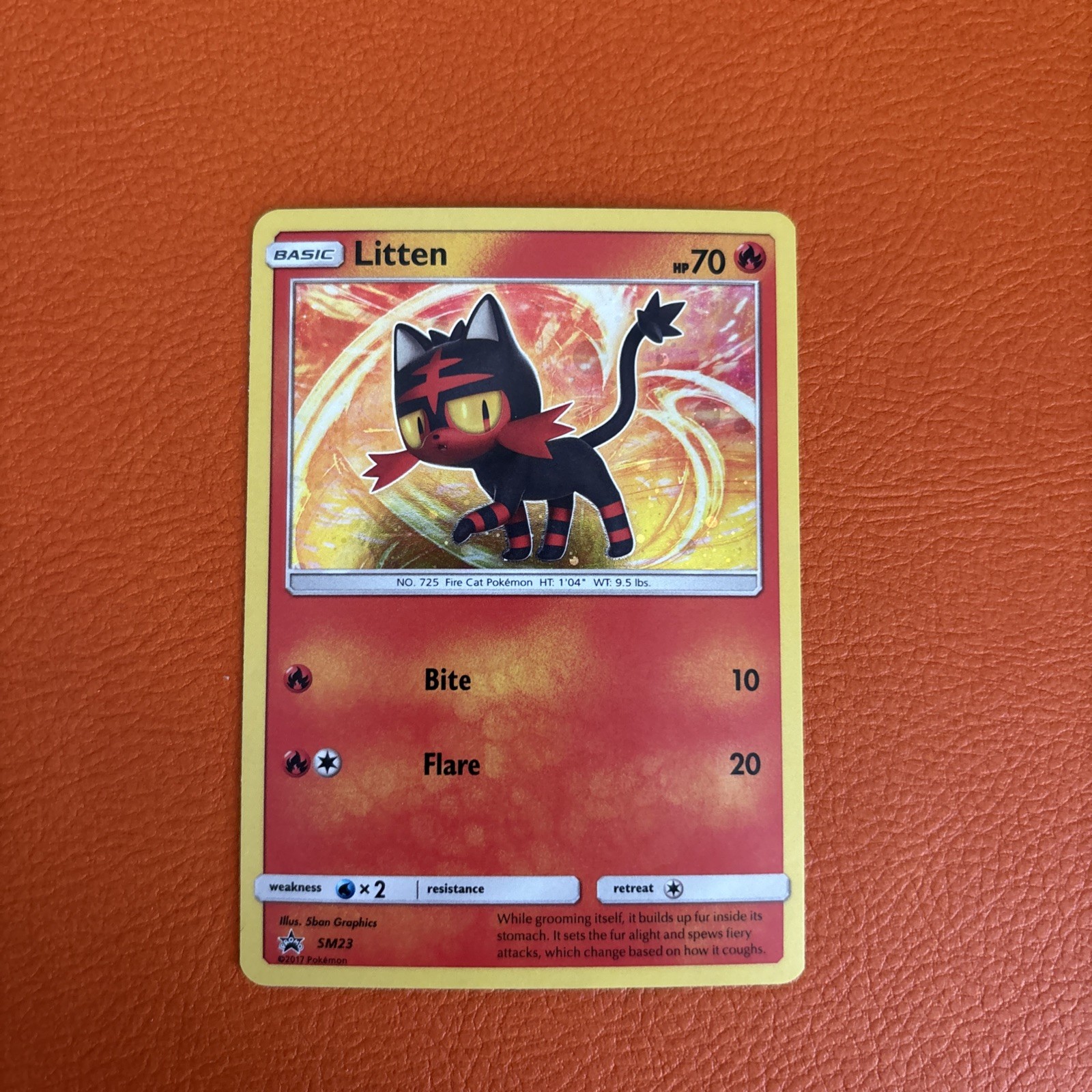 Pokémon TCG Litten #SM23 Sun & Moon Black Star Promo NM Cosmos Holo