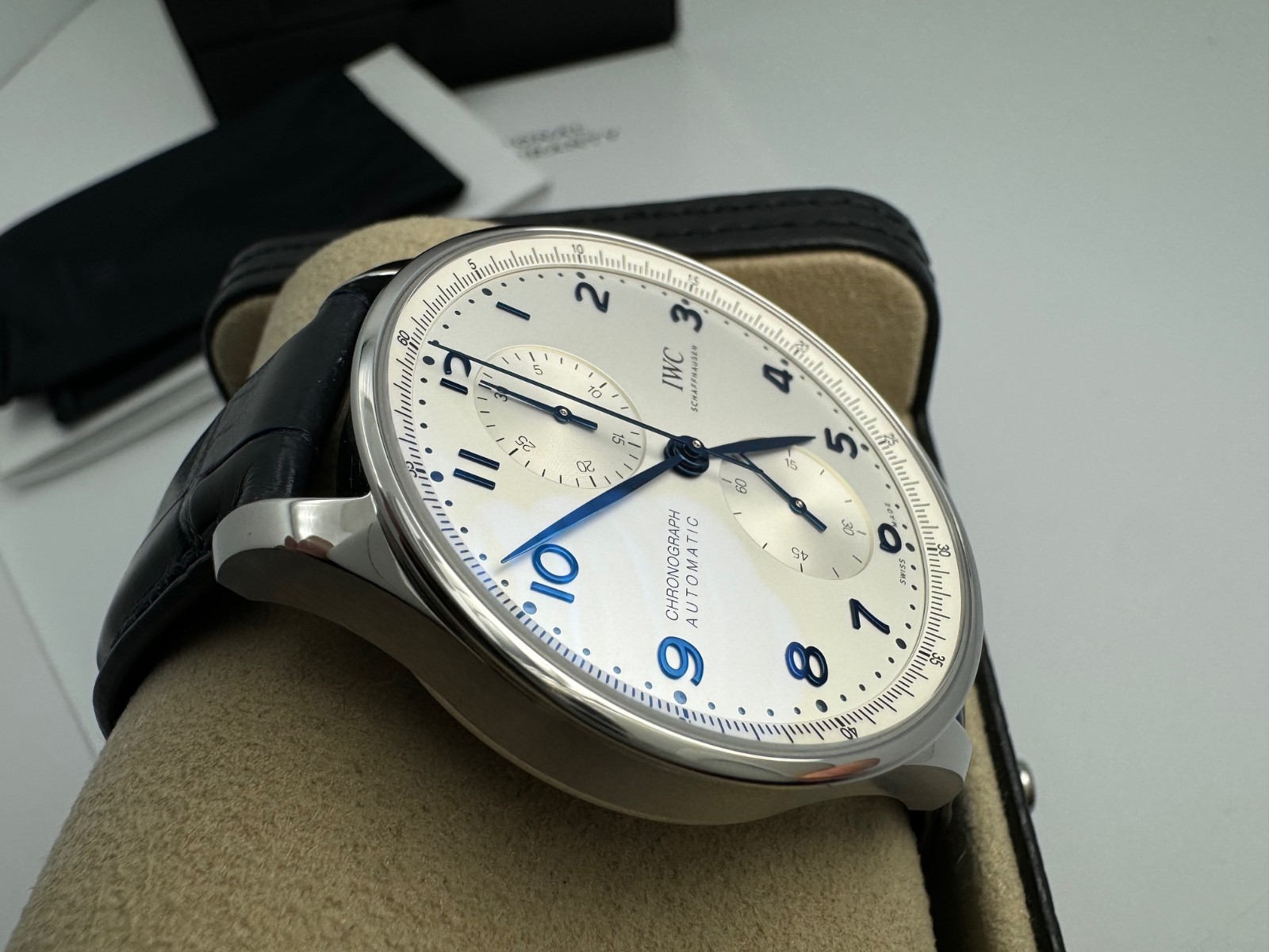 IWC Portuguese 3716-05 Blue Portugieser Chronograph Box & Papers