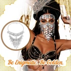 Vintage Multi-Layer Coin Tassel Face Veil Belly Dancer Outfit Mask for Women