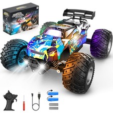 Off-Road Remote Control Car, 2WD 20 KM/H RC Truck with Lights, 2 Batteries