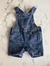 Old Navy Overall Baby 18-24M Blue Denim Workwear Shorts Adjustable