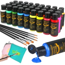 Colorful Acrylic Leather Paint Set, 36 Colors Leather Paint for Shoes| Leathe...