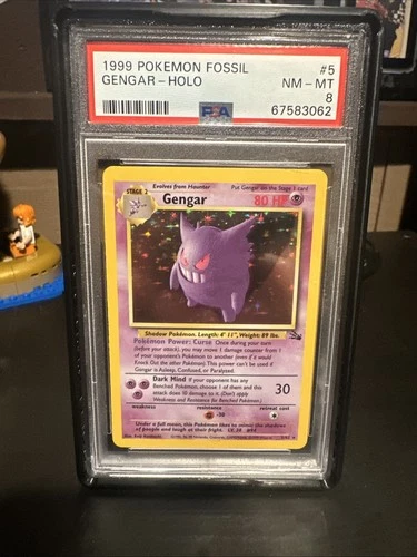 1999 Fossil Gengar Holo Rare Pokemon Card #5 Unlimited Vintage PSA 8