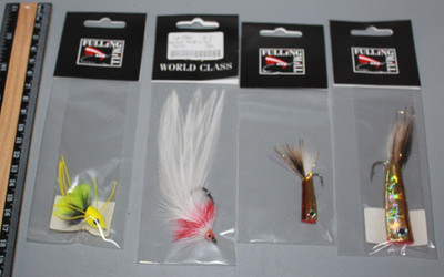 4 FULLING MILL FLY FISHING PIKE SEA FLIES inc SNEAKY PETE SEA DUCER RED / WHITE